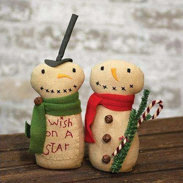 2/Set, Wish on a Star Fabric Snowmen - The Fox Decor
